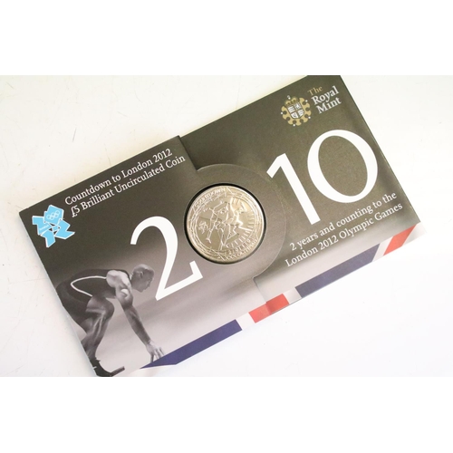 25 - A collection of Royal Mint uncirculated £5 coins to include 2016 x 2, 2015, 2009, 1996, 2008, 2009 a... 