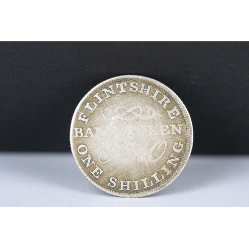 8 - A British Flintshire Bank August 12th 1811 silver one shilling bank token.