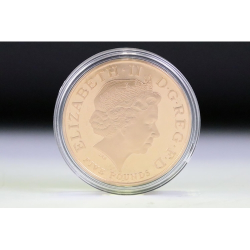 107 - A Royal Mint 2006 Her Majesty Queen Elizabeth II 80th Birthday £5 gold proof coin, encapsulated with... 