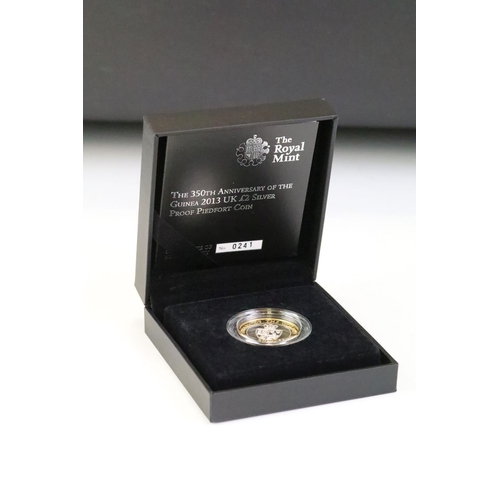 112 - A collection of four Royal Mint United Kingdom silver proof £2 / Two Pound coins to include 2005 400... 