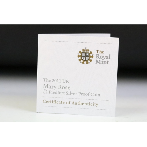 112 - A collection of four Royal Mint United Kingdom silver proof £2 / Two Pound coins to include 2005 400... 