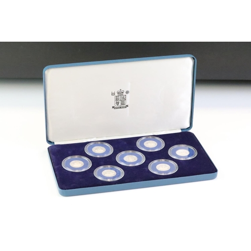 116 - A Royal Mint The Jersey Shipbuilding series 1991-1994 silver proof one pound collection of seven coi... 