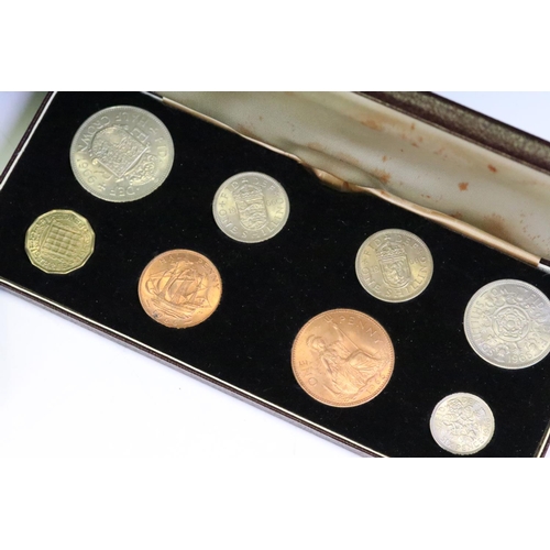 128 - A collection of coins to include a 1966 Queen Elizabeth II cased specimen set, 1968 first & second i... 