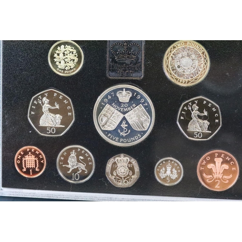 51 - A collection of seven Royal Mint uncirculated proof year sets to include 1997, 1999, 1998, 1996, 199... 