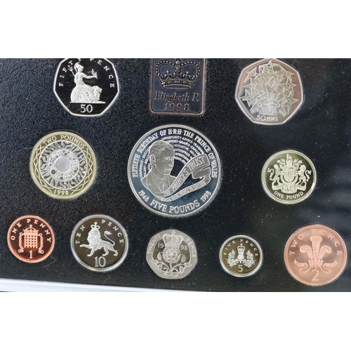 51 - A collection of seven Royal Mint uncirculated proof year sets to include 1997, 1999, 1998, 1996, 199... 