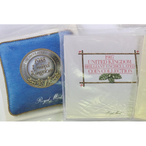 56 - A collection of twelve Royal Mint brilliant uncirculated coin year sets to include 2000, 1995, 1991,... 