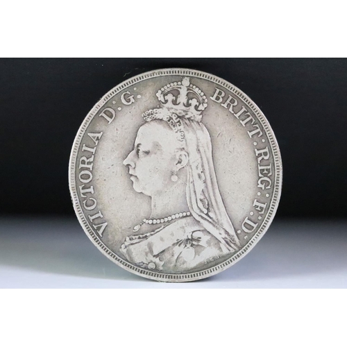 65 - Two British Queen Victoria (Jubilee Head) silver full crown coins to include 1889 and 1890 examples.