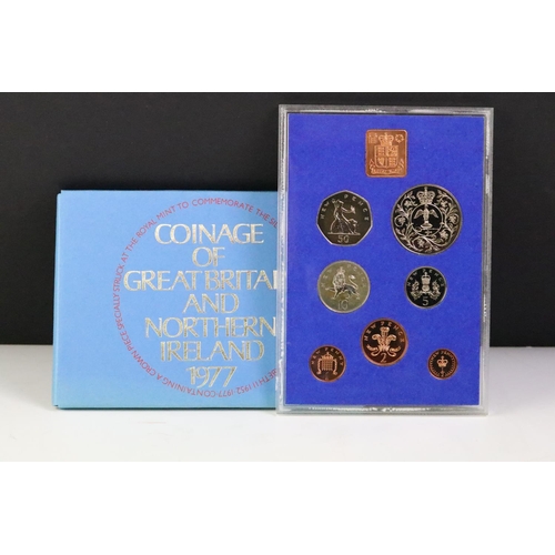 230 - A collection of ten Royal Mint brilliant uncirculated coin year sets to include 1981, 1980, 1979, 19... 