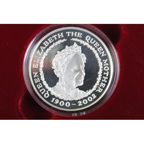 243 - A collection of five Royal Mint United Kingdom silver proof £5 / Crown coins to include 2002 Memoria... 