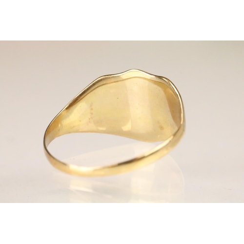 154 - Yellow gold hallmarked signet ring (hallmark partially rubbed, likely 18ct gold, date mark 1929, siz... 