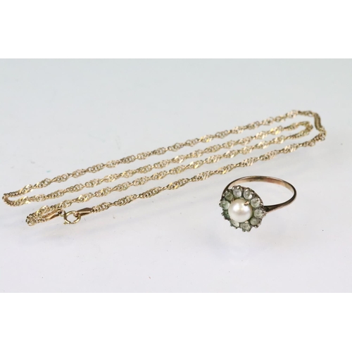 162 - 9ct gold fine rope twist necklace chain with spring ring clasp (hallmarked to clasp) together with a... 