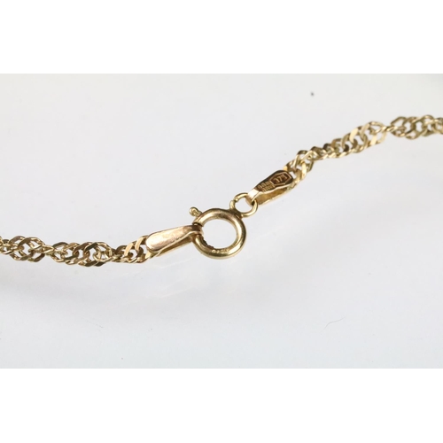 162 - 9ct gold fine rope twist necklace chain with spring ring clasp (hallmarked to clasp) together with a... 