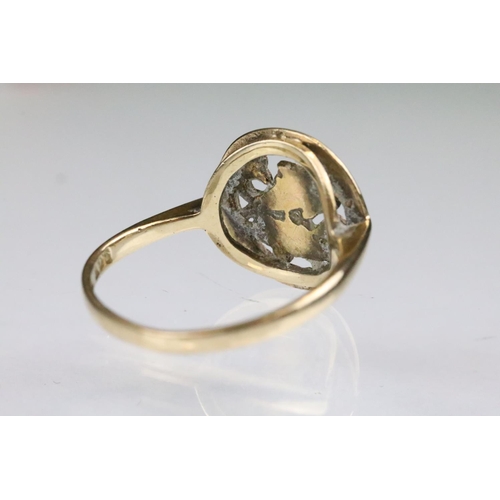 167 - 9ct gold hallmarked fish ring together with a pair of matching drop earrings. Hallmarked Birmingham ... 