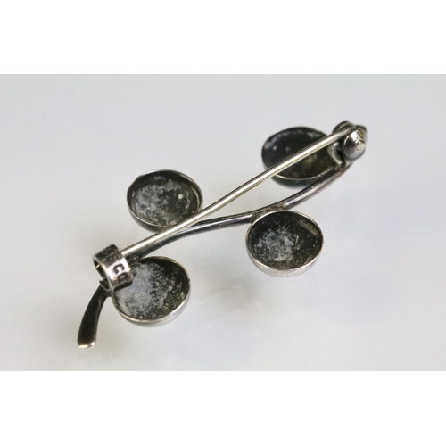 242 - Collection of 20th Century brooches to include Danish silver modernist ball brooch (signed COF for C... 