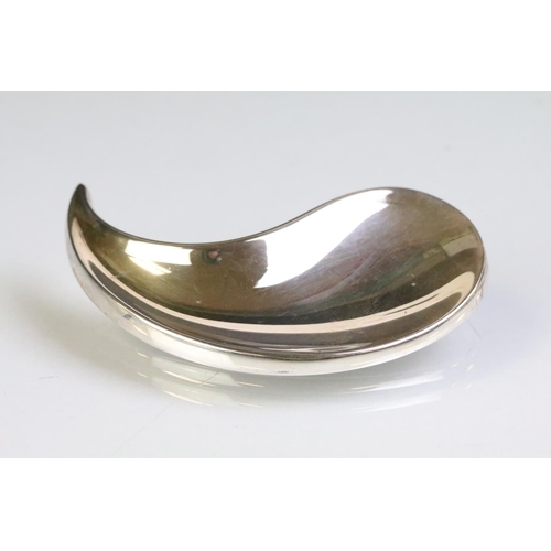 243 - Mid 20th Century Karen Strand for Anton Michelsen Danish silver Persian Palm brooch of curved teardr... 