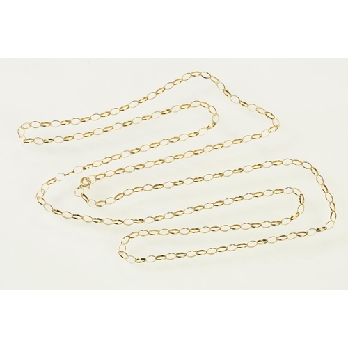 115 - 9ct gold oval link necklace chain with a spring ring clasp. Hallmarked Sheffield 1990 to jump link. ... 