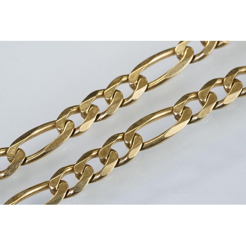 159 - Hallmarked 9ct gold figaro link necklace chain having a lobster clasp. Import marked Sheffield 1992.... 