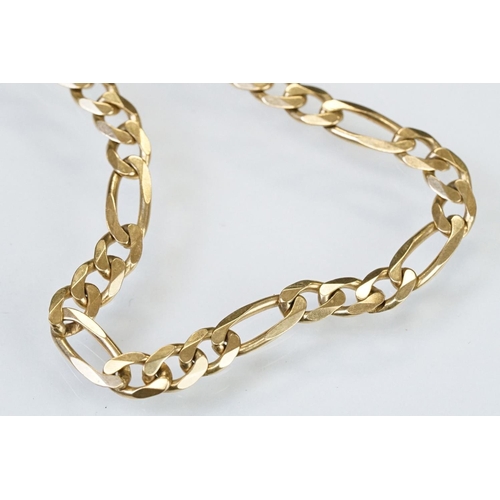 159 - Hallmarked 9ct gold figaro link necklace chain having a lobster clasp. Import marked Sheffield 1992.... 