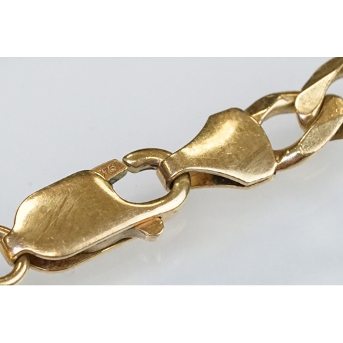 159 - Hallmarked 9ct gold figaro link necklace chain having a lobster clasp. Import marked Sheffield 1992.... 