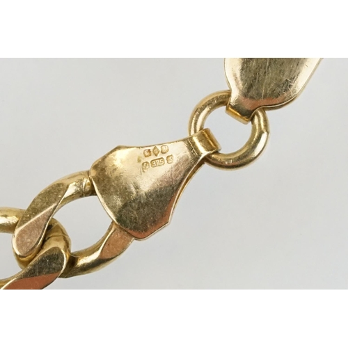 159 - Hallmarked 9ct gold figaro link necklace chain having a lobster clasp. Import marked Sheffield 1992.... 