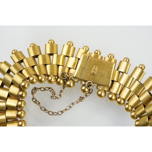 178 - 15ct gold Rolex chain bracelet with ball detailing and a tongue in groove clasp. Clasp marked 15ct. ... 