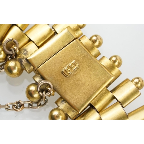 178 - 15ct gold Rolex chain bracelet with ball detailing and a tongue in groove clasp. Clasp marked 15ct. ... 