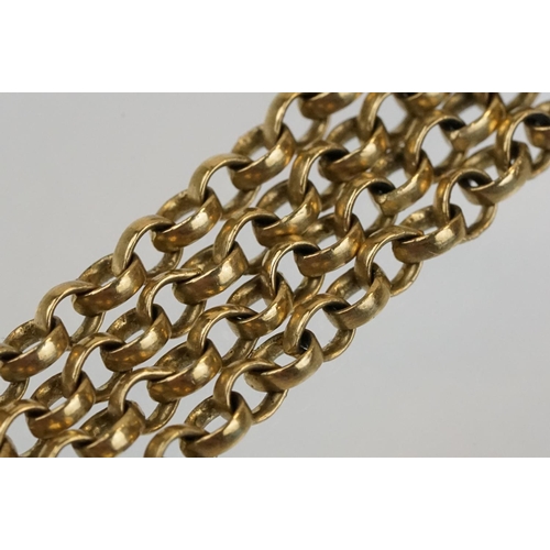 179 - Hallmarked 9ct gold belcher link necklace chain. Hallmarked London 1982. Chain measures 18 inches.