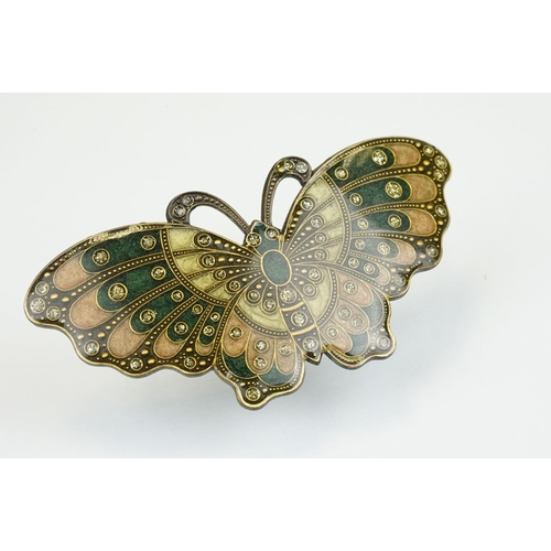 330 - Collection of Catherine Popesco brooches, each in the art deco style, enamelled and set with with st... 