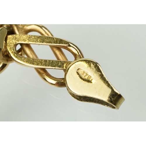 347 - 9ct gold hallmarked fancy link chain bracelet with lobster clasp. Import marked Sheffield 1998. Meas... 