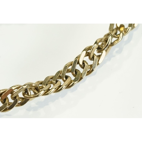 349 - 9ct gold hallmarked rope twist chain necklace with lobster clasp. Measures 20 inches.