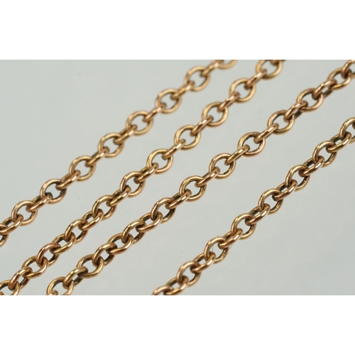 388 - 9ct gold vintage collar necklace having a foliate design centre mounted to fine chains with a spring... 