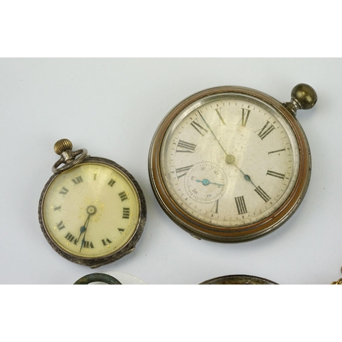 497 - Collection of assorted white metal pocket watches to include an Art deco example, Ingersoll, Adlesto... 