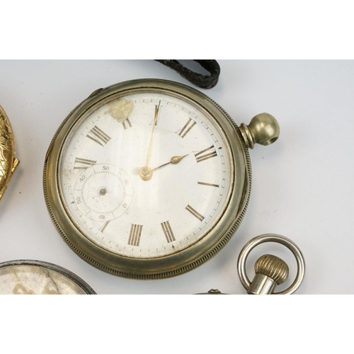 497 - Collection of assorted white metal pocket watches to include an Art deco example, Ingersoll, Adlesto... 