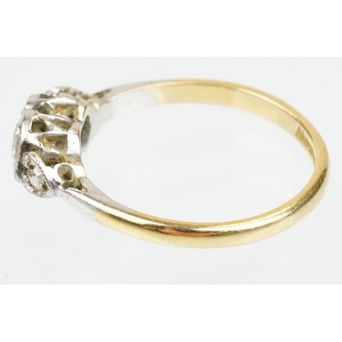 50 - 18ct gold diamond solitaire ring. The ring being set with a round brilliant cut diamond set within a... 