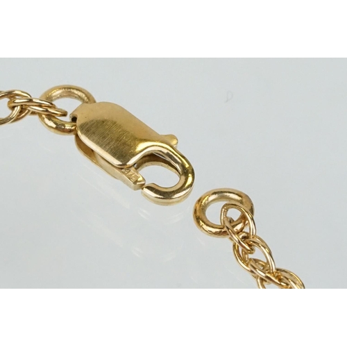 51 - 9ct gold swivel fob pendant necklace having an onyx and agate swivel fob pendant on a rope twist cha... 