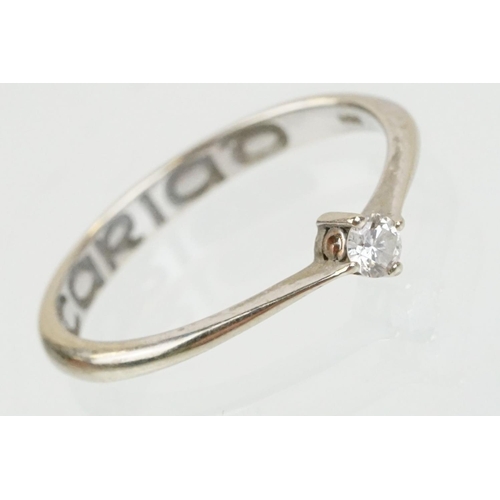 78 - Two 9ct white gold Clogau rings to include a diamond solitaire ring (diamond estimated 0.10ct, size ... 