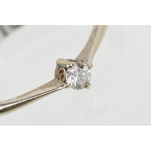 78 - Two 9ct white gold Clogau rings to include a diamond solitaire ring (diamond estimated 0.10ct, size ... 