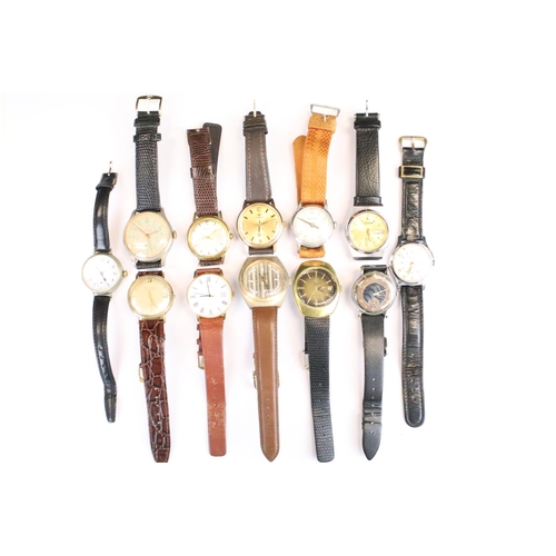 402 - A collection of twelve mechanical wristwatches to include Wiseman, Citizen, Favre-Leuba, Perona, Lew... 