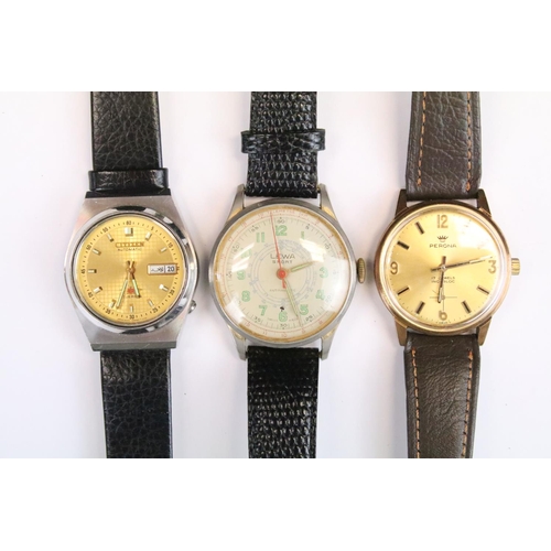 402 - A collection of twelve mechanical wristwatches to include Wiseman, Citizen, Favre-Leuba, Perona, Lew... 