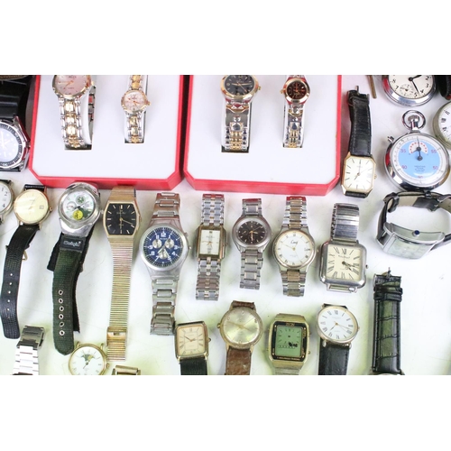 409 - A large collection of vintage and contemporary mechanical and quartz wristwatches to include Accuris... 