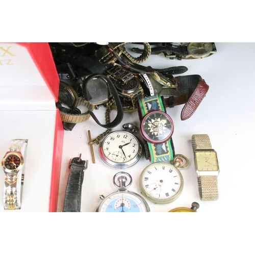 409 - A large collection of vintage and contemporary mechanical and quartz wristwatches to include Accuris... 