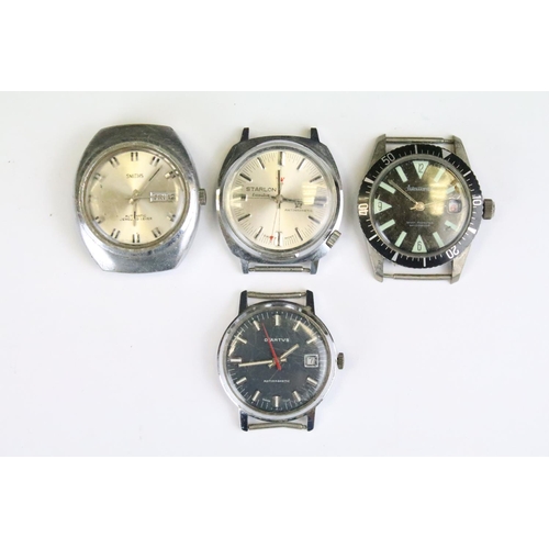 411 - A collection of thirteen mainly mechanical vintage wristwatches to include Accurist, Timemaster, Lan... 