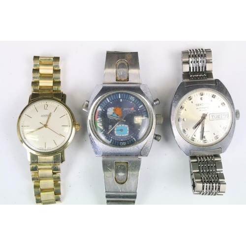 414 - A collection of ten mainly mechanical vintage wristwatches to include Seiko, Tissot, Sekonda, Servic... 