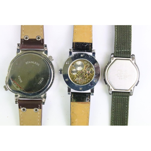 419 - A collection of thirteen contemporary automatic and quartz wristwatches to include Casio and Saxon e... 