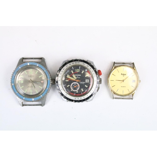 420 - A collection of ten mainly mechanical vintage wristwatches to include Pulsar, Everite, Aircraft,Sicu... 