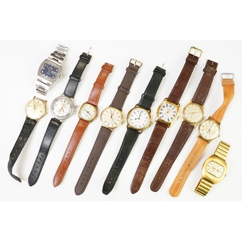 436 - A collection of ten vintage and contemporary mechanical Rotary Wristwatches to include chronograph a... 