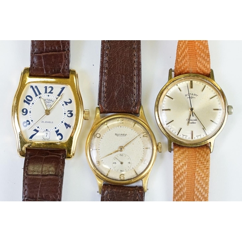 436 - A collection of ten vintage and contemporary mechanical Rotary Wristwatches to include chronograph a... 