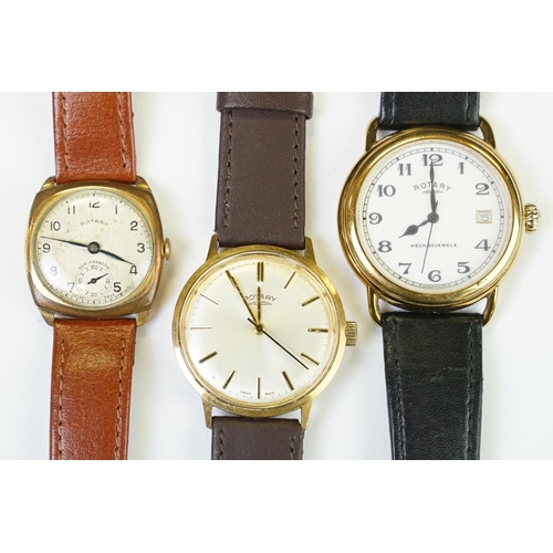 436 - A collection of ten vintage and contemporary mechanical Rotary Wristwatches to include chronograph a... 