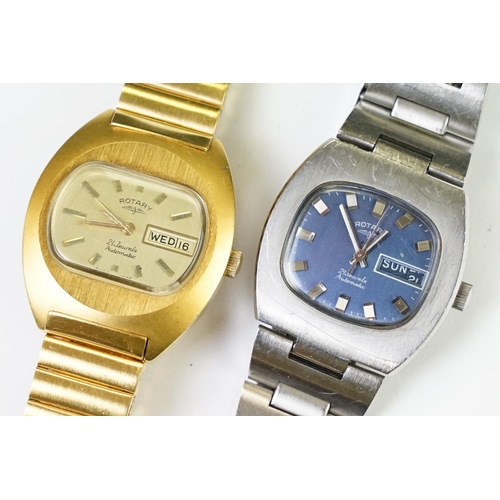 436 - A collection of ten vintage and contemporary mechanical Rotary Wristwatches to include chronograph a... 