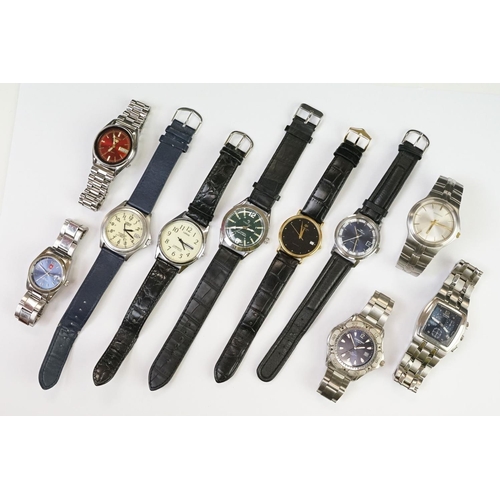 437 - A collection of ten mainly mechanical wristwatches to include Mondia, Lorus, Garrard, Citizen, Tress... 